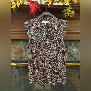 Hale Bob Los Angeles Dusty Pink and Black Patterned Blouse L